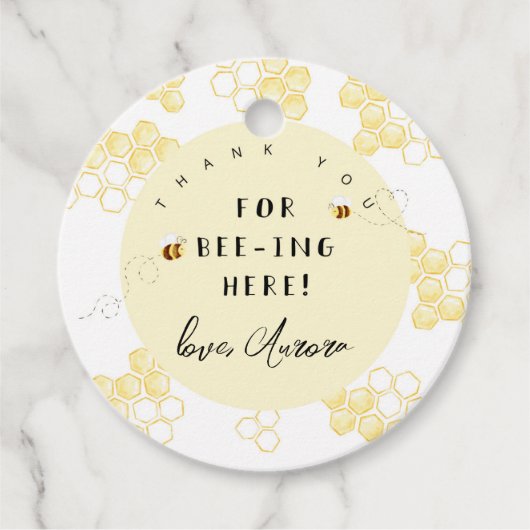 Bedankt dat je hier bent bedankjes labels (Voorkant)