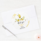 Bedankt dat je hier bent Bee baby shower Ronde Sticker (Envelop)