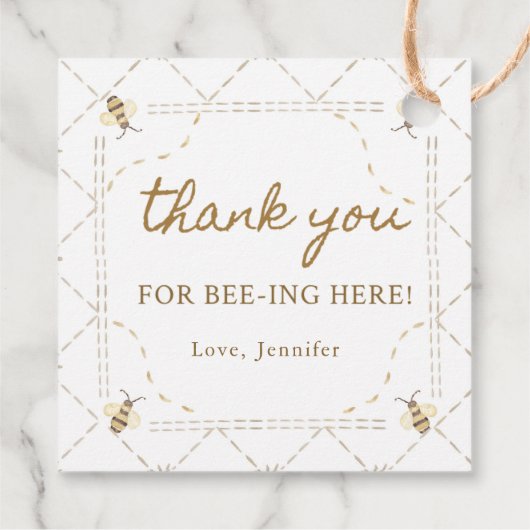 Bedankt dat je hier bent, bij dank je bedankjes labels (Achterkant)