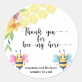 Bedankt dat je hier bent ronde sticker (Voorkant)