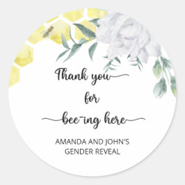 Bedankt dat je hier bent ronde sticker