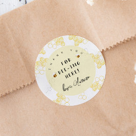 Bedankt dat je hier bent ronde sticker