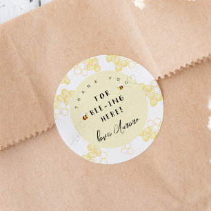 Bedankt dat je hier bent ronde sticker