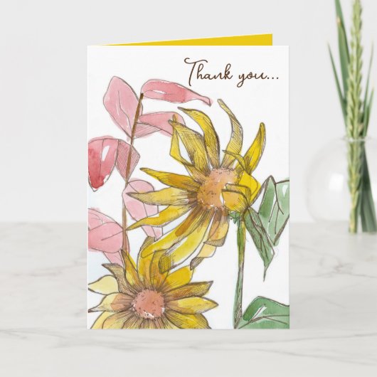 Bedankt dat je in me gelooft, zonnebloemen kaart (Voorkant)
