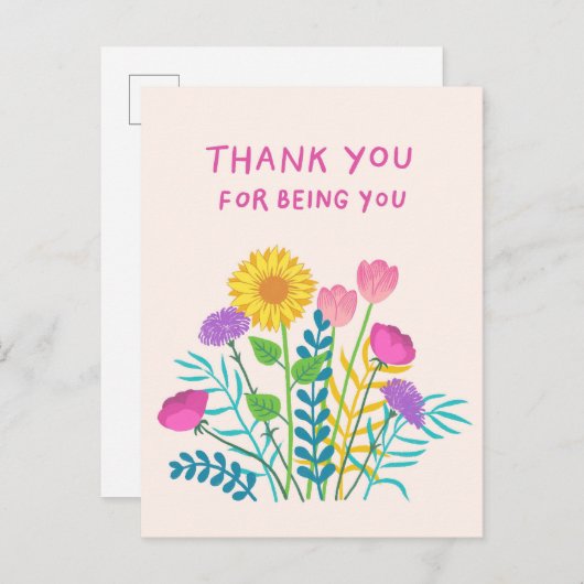 Bedankt dat je jezelf bent briefkaart (Voorkant / Achterkant)