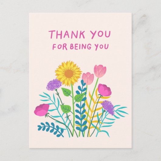 Bedankt dat je jezelf bent briefkaart (Voorkant)