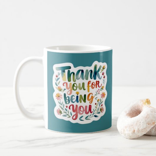 Bedankt dat je jezelf bent Fotomok Koffiemok (Met donut)