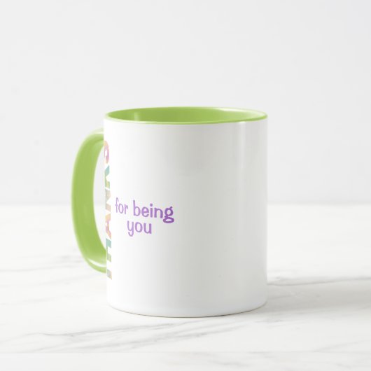 Bedankt dat je jezelf bent mok (Voorkant links)