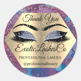 Bedankt dat je kunstenaar Oyes Blue Violet maakt Ronde Sticker