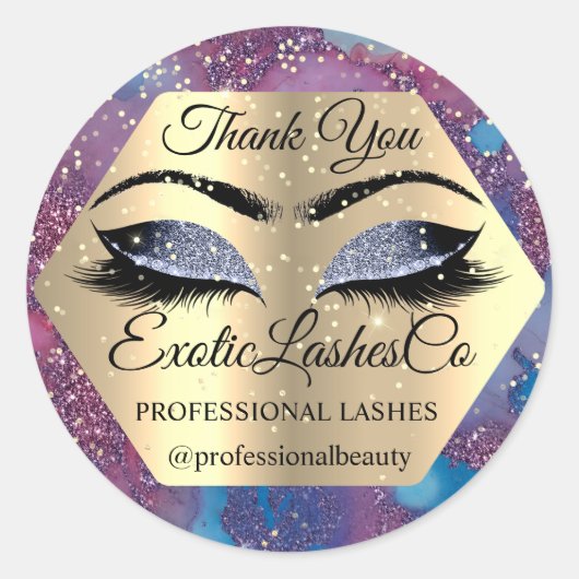 Bedankt dat je kunstenaar Oyes Blue Violet maakt Ronde Sticker (Voorkant)