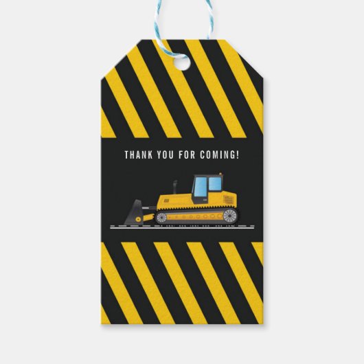 Bedankt dat je Labels geeft onder bouwthema Cadeaulabel (Voorkant)