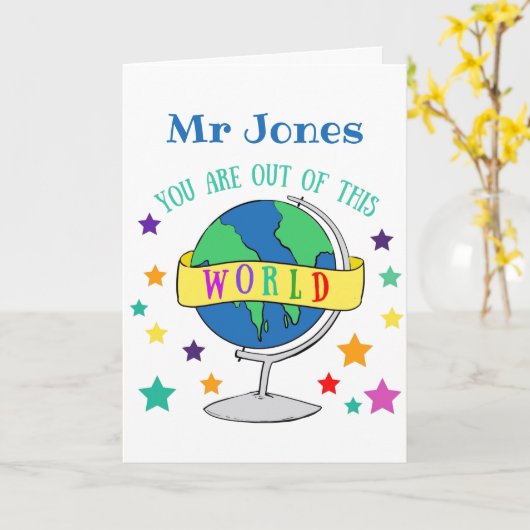 Bedankt dat je leraar je cadeau uit deze wereld he kaart (Gele Bloem)