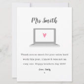 Bedankt dat je lerarenmentor online les waardeert kaart (Voorkant)