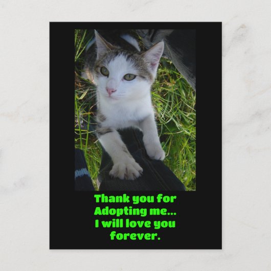 Bedankt dat je me adopteert... zal voor altijd van briefkaart (Voorkant)