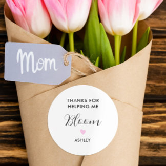 Bedankt dat je me hebt geholpen met bloeien Bloem  Ronde Sticker
