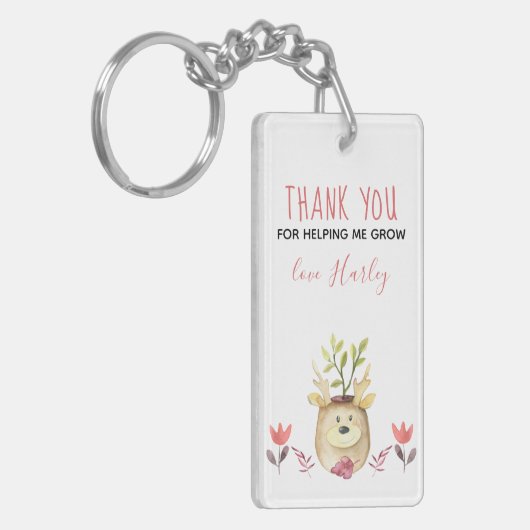 Bedankt dat je me hebt geholpen met het kutgestort sleutelhanger (Voorkant Links)