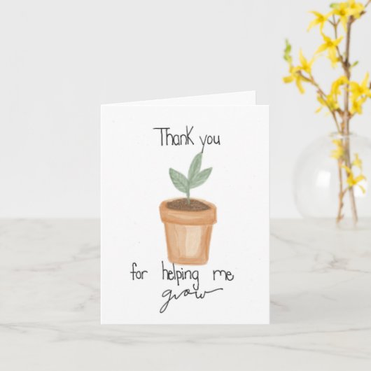 "Bedankt dat je me hebt geholpen te groeien", lera Kaart (Gele Bloem)