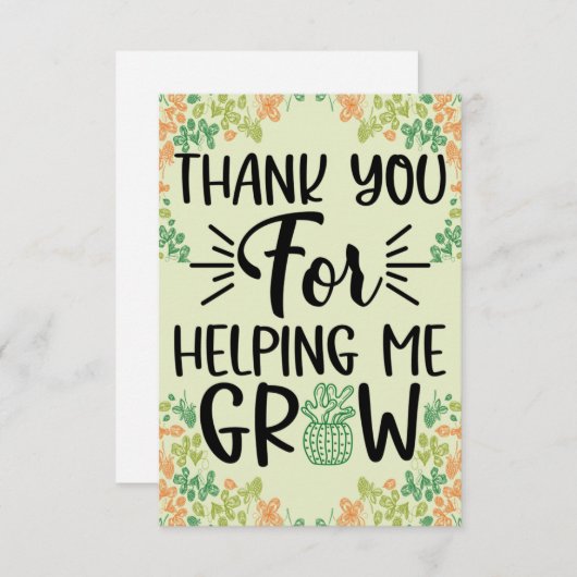 Bedankt dat je me hebt helpen groeien (Voorkant / Achterkant)