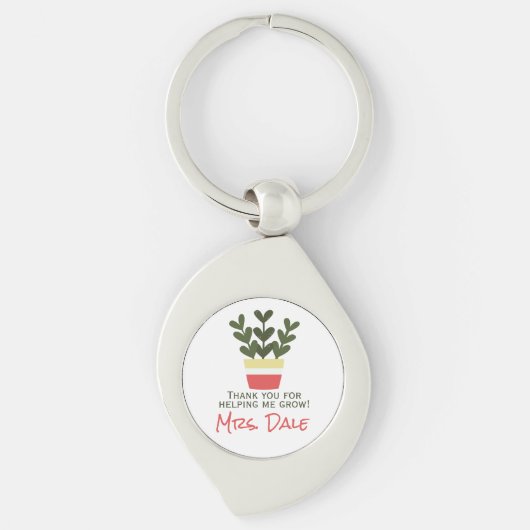 Bedankt dat je me hebt helpen groeien | Leraar Sleutelhanger (Voorkant)
