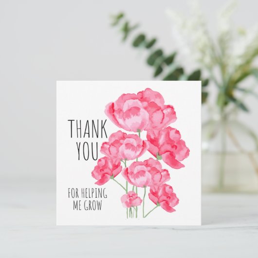 Bedankt dat je me helpt groeien kaart (Staand voorkant)