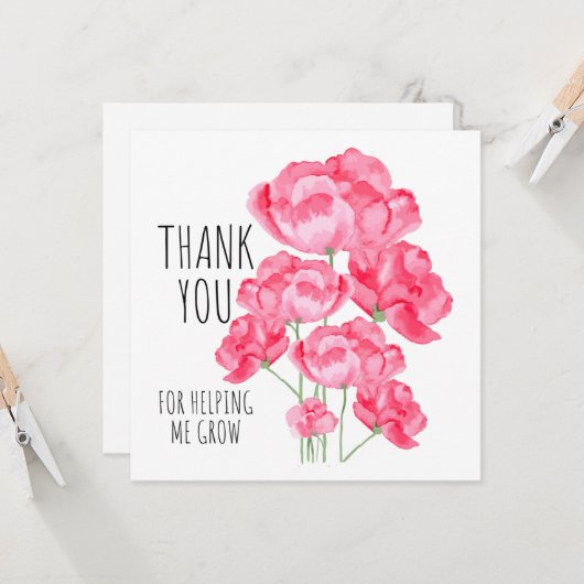 Bedankt dat je me helpt groeien kaart (Voorkant / Achterkant in situ)