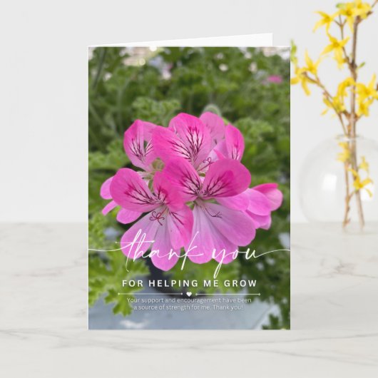 Bedankt dat je me helpt groeien kaart (Gele Bloem)