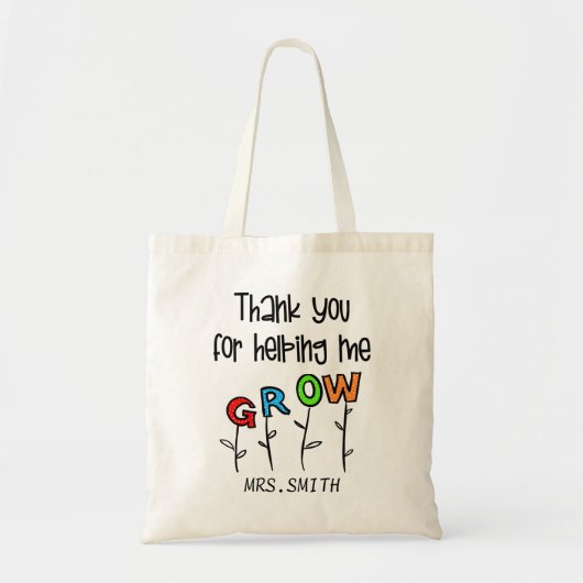 Bedankt dat je me helpt groeien tote bag (Voorkant)