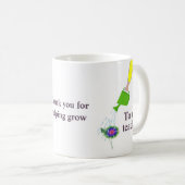 "Bedankt dat je me helpt groeien" voor leraar Koffiemok (Voorkant rechts)