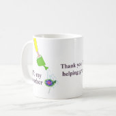 "Bedankt dat je me helpt groeien" voor leraar Koffiemok (Voorkant links)