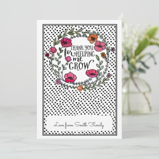 Bedankt dat je me helpt met het kweken van de cade kaart (Staand voorkant)