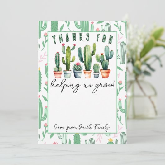 Bedankt dat je me helpt met het kweken van de lera kaart (Staand voorkant)