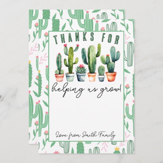 Bedankt dat je me helpt met het kweken van de lera kaart (Voorkant / Achterkant)