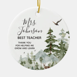 Bedankt dat je me helpt om leraar winter te laten  keramisch ornament