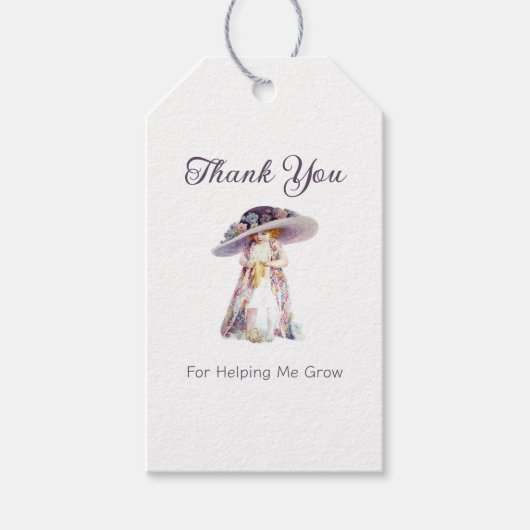 Bedankt dat je me helpt om waardering te kweken cadeaulabel (Voorkant)