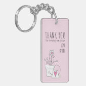 Bedankt dat je me helpt roze Plant te kweken Sleutelhanger (Voorkant Links)