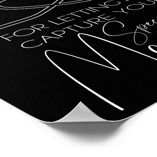 Bedankt dat je me je momenten hebt laten vastlegge poster (Hoek)