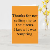 Bedankt dat je me niet verkocht hebt kaart (Gele Bloem)