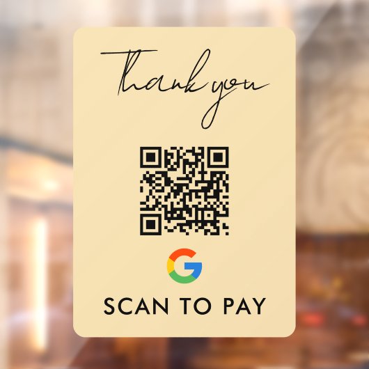 Bedankt dat je met Google Pay QR Code Scan naar Pa Raamsticker (Vel 2)