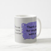 Bedankt dat je met ons Abstracte Paarse grijs blij Koffiemok (Voorkant rechts)