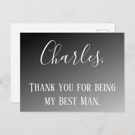 Bedankt dat je mijn beste man bent briefkaart (Voorkant / Achterkant)