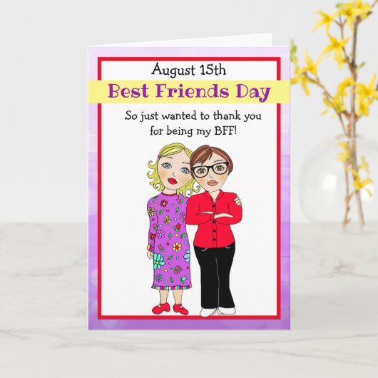 Bedankt dat je mijn beste vriend Paarse Kaart bent (Gele Bloem)