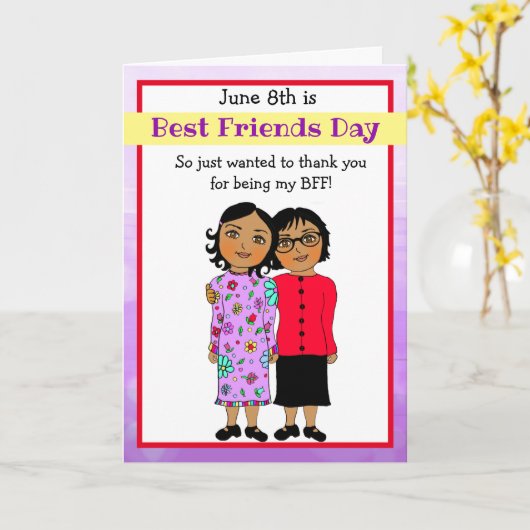 Bedankt dat je mijn beste vriend Paarse Kaart bent (Gele Bloem)