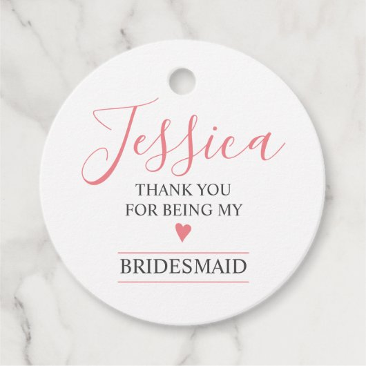 Bedankt dat je mijn Bridesmaid bent Bedankjes Labels (Voorkant)