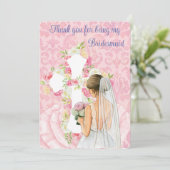 Bedankt dat je mijn Bridesmaid bent Kaart (Staand voorkant)