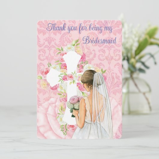 Bedankt dat je mijn Bridesmaid bent Kaart (Staand voorkant)