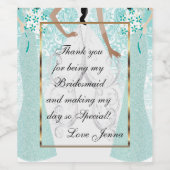 Bedankt dat je mijn Bridesmaid bent Wijn Etiket (Enkel label)