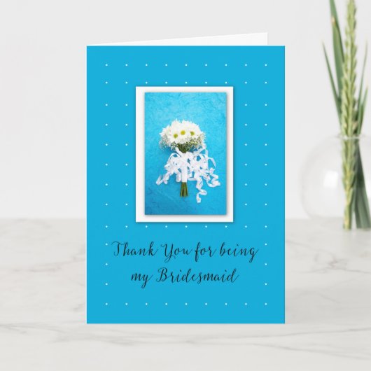 Bedankt dat je mijn Bridesmaid Daisies op Blauw be Kaart (Voorkant)