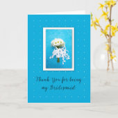 Bedankt dat je mijn Bridesmaid Daisies op Blauw be Kaart (Gele Bloem)