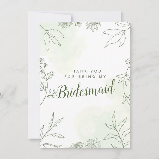 Bedankt dat je mijn Bridesmaid Wedding Kaart bent (Voorkant)