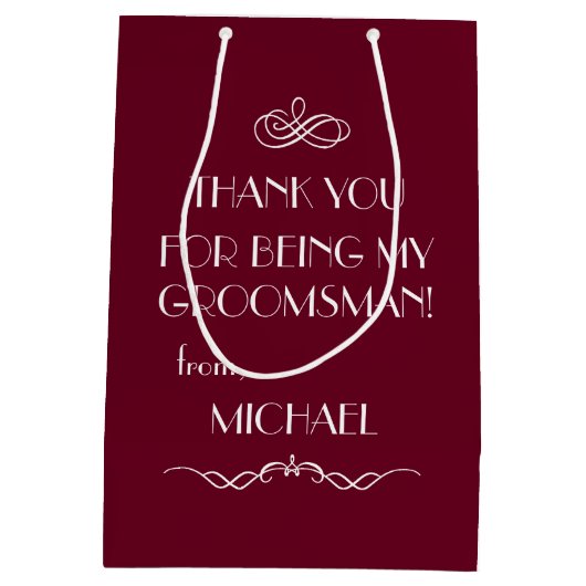 Bedankt dat je mijn bruidegom gekleurde smoking be medium cadeauzakje (Achterkant)